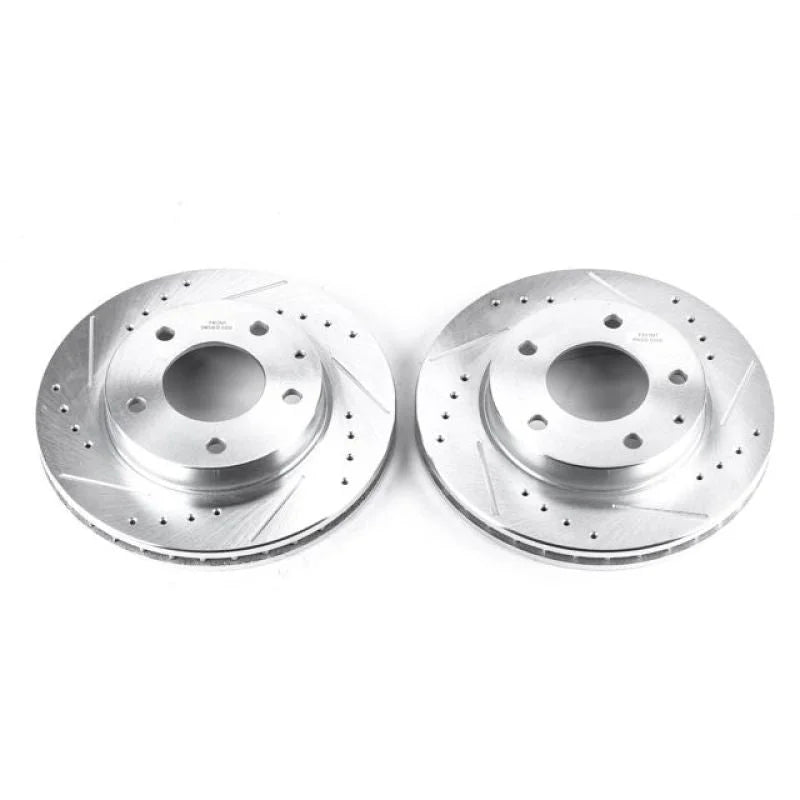 PowerStop Front Drilled & Slotted Rotors Pair fits 1993-1997 Ford Probe / 1997 Ford Probe GTS / 1993-1996 Ford Probe SE / ...