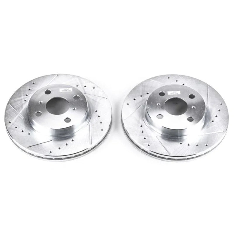 PowerStop Front Drilled & Slotted Rotors Pair fits 1998-2002 Chevrolet Prizm / 1993-1997 Geo Prizm / 1993-1997 Toyota Coro...