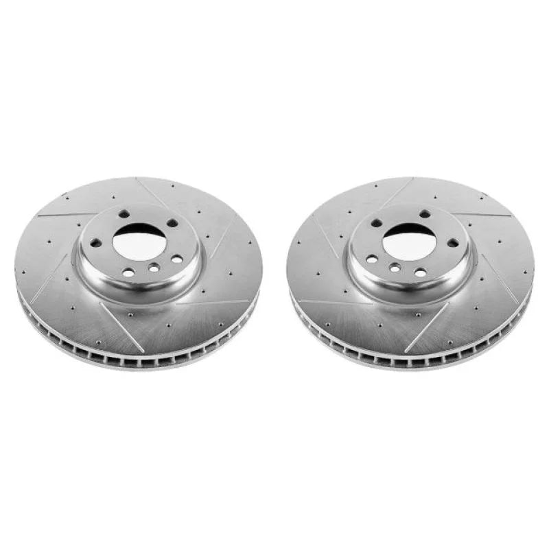 PowerStop Front Drilled & Slotted Rotors Pair fits 2011-2013 BMW 535I / 2010-2017 BMW 535I GT / 2011-2017 BMW 535I GT xDri...