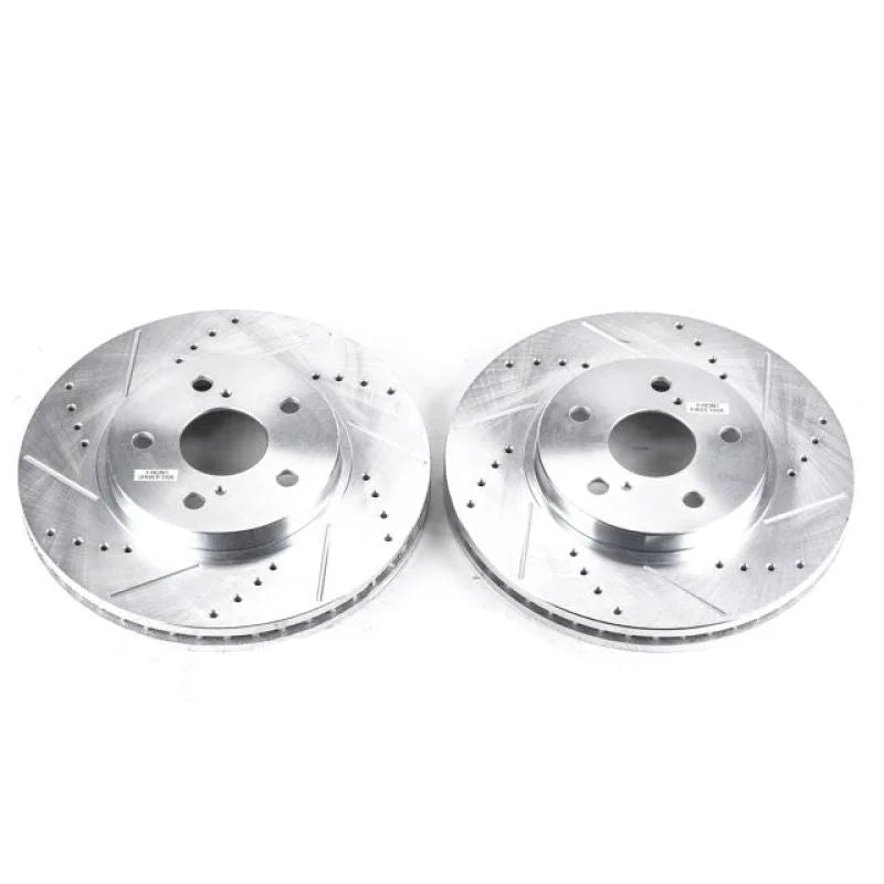 PowerStop Front Drilled & Slotted Rotors Pair fits 2002 Lexus ES300 / 2006-2015 Lexus IS250 / 2005-2007 Toyota Avalon LIMI...