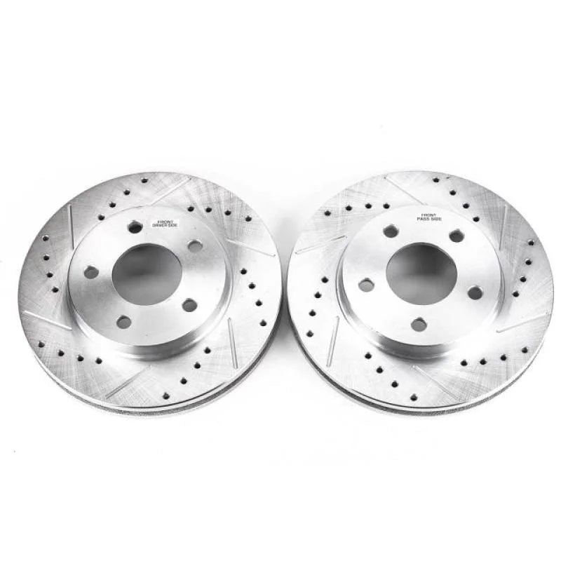 PowerStop Front Drilled & Slotted Rotors Pair fits 2002-2007 Buick Rendezvous / 2001-2005 Pontiac Aztek - Main Product View