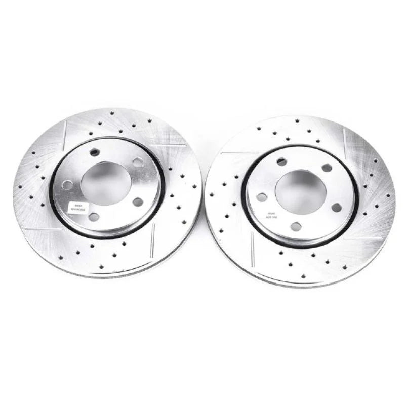 PowerStop Front Drilled & Slotted Rotors Pair fits 2002-2007 Chrysler Town & / 2001 2002 Chrysler Voyager / 2001-2003 Chry...