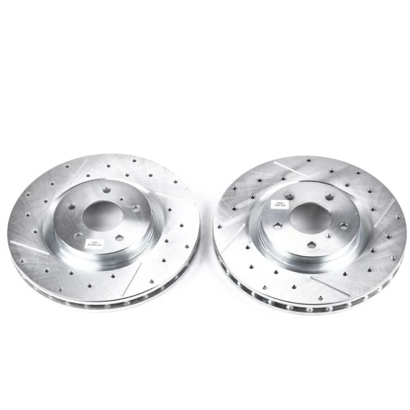 PowerStop Front Drilled & Slotted Rotors Pair fits 2003 2004 Infiniti G35 / 2003-2009 Nissan 350Z / 2005 Nissan 350Z 35TH - Main Product Vi...