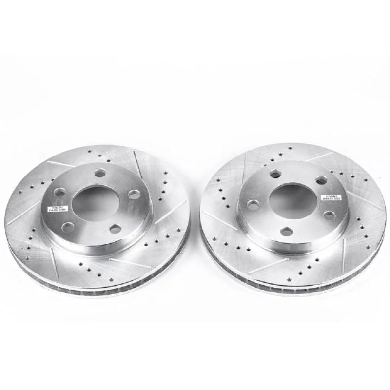 PowerStop Front Drilled & Slotted Rotors Pair fits 2004 2005 Chevrolet Classic / 1997-2003 Chevrolet Malibu / 1999-2004 Ol...