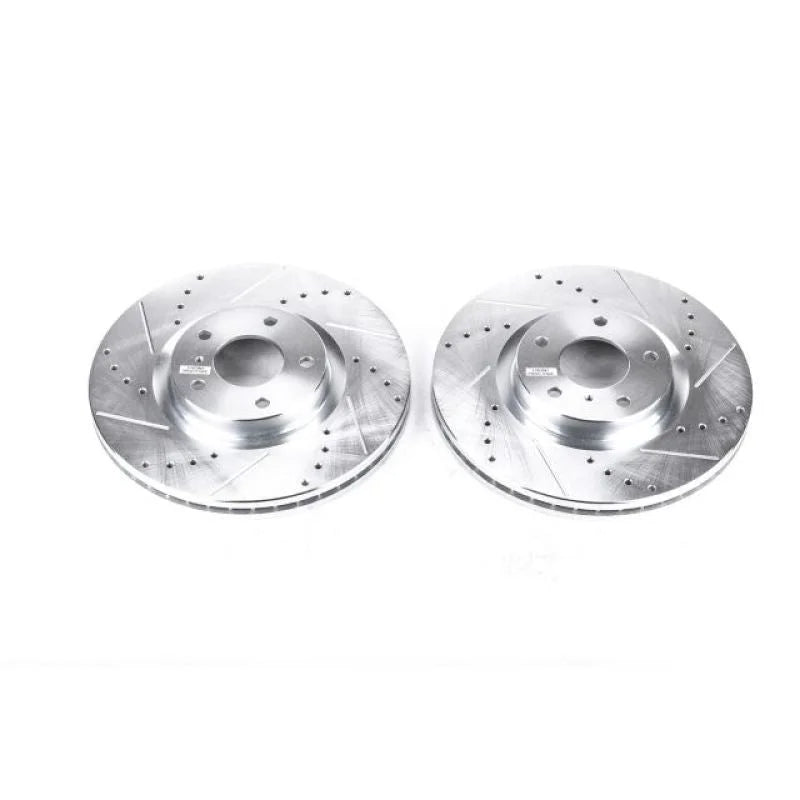 PowerStop Front Drilled & Slotted Rotors Pair fits 2008-2012 Infiniti EX35 / 2013 Infiniti EX37 / 2011 Infiniti G25 / 2005...