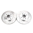 Load image into Gallery viewer, PowerStop Front Drilled &amp; Slotted Rotors Pair fits 2010 Hyundai Accent Blue / 2011 Hyundai Accent GL / 2006-2011 Hyundai A...