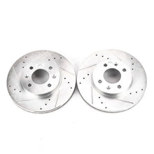 Load image into Gallery viewer, PowerStop Front Drilled &amp; Slotted Rotors Pair fits 2010 Hyundai Accent Blue / 2011 Hyundai Accent GL / 2006-2011 Hyundai A...