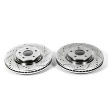 Load image into Gallery viewer, PowerStop Front Drilled &amp; Slotted Rotors Pair fits 2013 Infiniti JX35 / 2014-2024 Infiniti Q50 / 2017-2022 Infiniti Q60 / ...