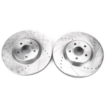 Load image into Gallery viewer, PowerStop Front Drilled &amp; Slotted Rotors Pair fits 2013-2019 Ford Escape S / 2013 Ford Escape SEL / 2013-2018 Ford Focus S...
