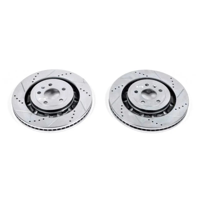 PowerStop Front Drilled & Slotted Rotors Pair fits 2013-2019 Ford Explorer / 2013-2019 Ford Flex / 2013-2019 Ford Police I...
