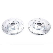 Load image into Gallery viewer, PowerStop Front Drilled &amp; Slotted Rotors Pair fits 2015-2021 Ford Edge / 2019 2020 Ford Police Responder / 2019 2020 Ford ...