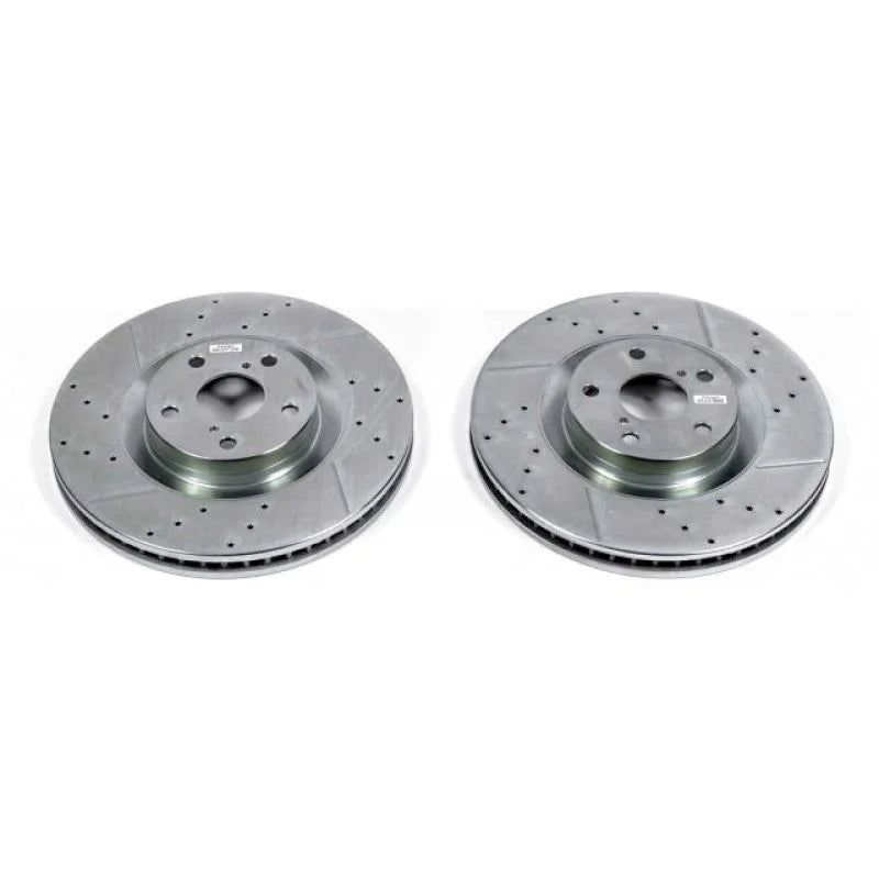PowerStop Front Drilled & Slotted Rotors Pair fits 2016-2017 Lexus GS200T / 2018-2019 Lexus GS300 / 2013-2020 Lexus GS350 ...