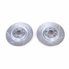 Load image into Gallery viewer, PowerStop Front Drilled &amp; Slotted Rotors Pair fits 2018 2019 Jaguar E-pace / 2015-2019 land Rover Discovery SPORT / 2016-2...