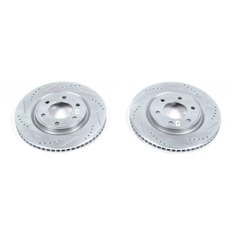 PowerStop Front Drilled & Slotted Rotors Pair fits 56 2011-2013 Infiniti QX56 / 2014-2024 Infiniti QX80 / 2021-2024 Nissan...