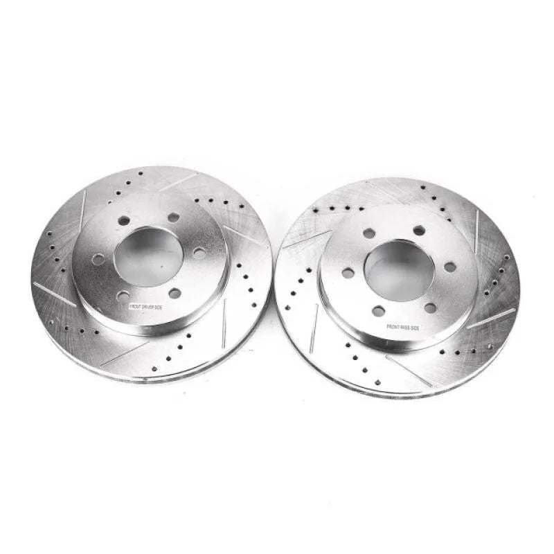 PowerStop Front Drilled & Slotted Rotors Pair fits Ford F-150 / 2004-2008 Ford F-150 FX4 / 2006-2008 Ford F-150 Harley-Dav...