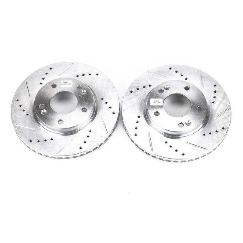 PowerStop Front Drilled & Slotted Rotors Pair fits Hyundai Elantra / 2009-2012 Hyundai Elantra Touring / 2006 Hyundai Sona...