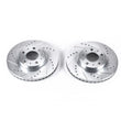 Load image into Gallery viewer, PowerStop Front EVOLUTION Drilled &amp; Slotted Rotors - Main Product View
