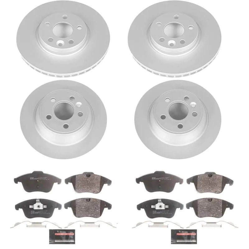 PowerStop Front Euro-Stop Brake Kit fits 2015-2018 Volvo S60 / 2015-2016 Volvo S80 / 2015-2018 Volvo V60 / 2008-2016 Volvo...