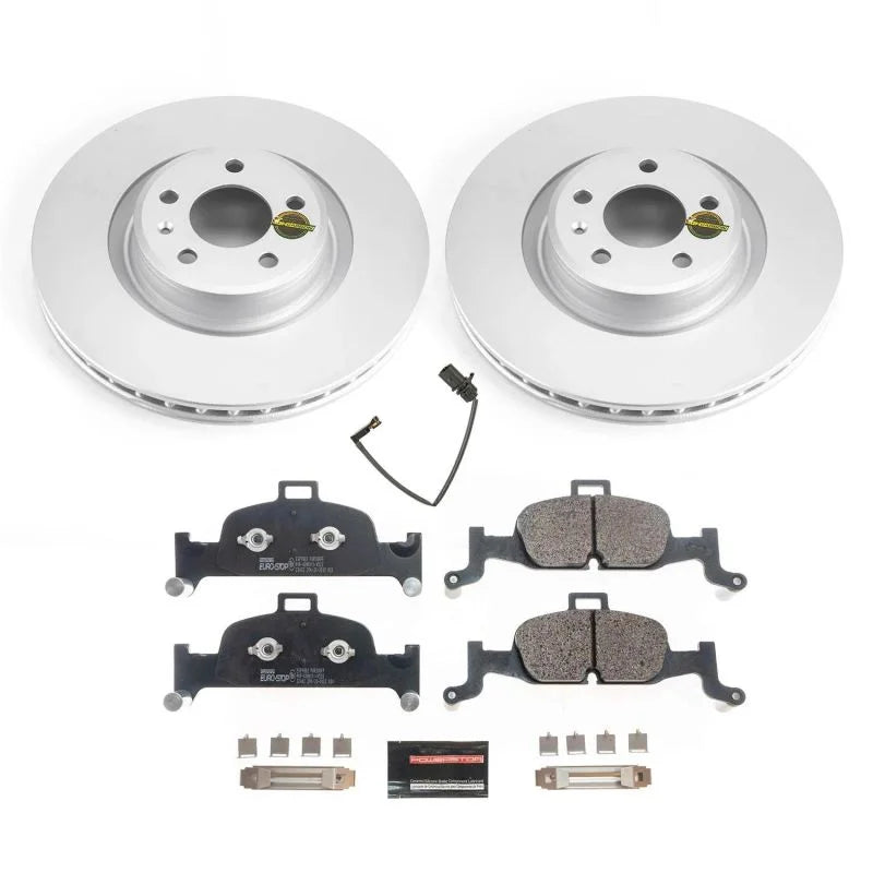 PowerStop Front Euro-Stop Brake Kit fits 2017-2019 Audi A4 / 2017-2025 Audi A4 Quattro / 2017-2025 Audi A4 Allroad / 2018-...