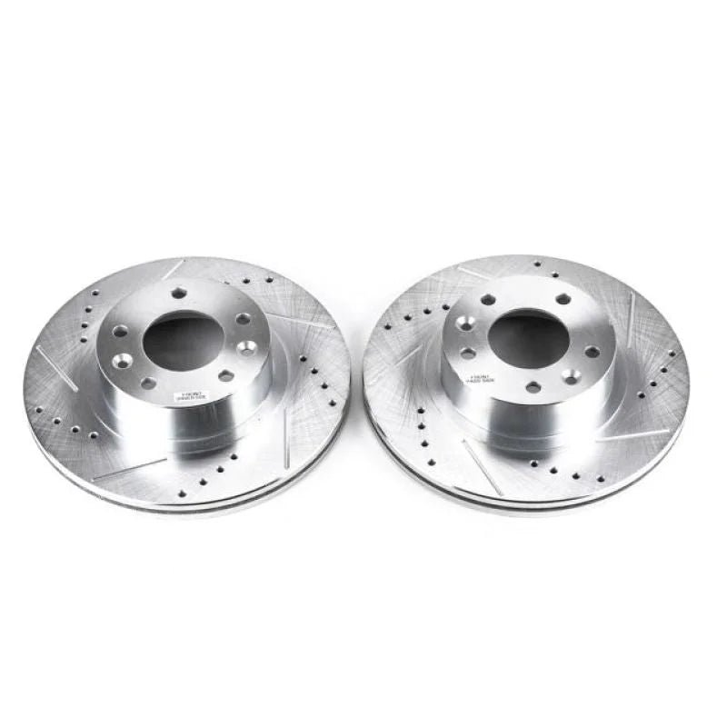 PowerStop Front Evolution Drilled & Slotted Rotors - Pair fits 1993-1995 Mazda Rx-7 - Main Product View