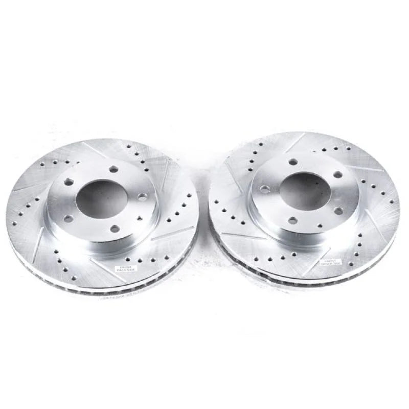 PowerStop Front Evolution Drilled & Slotted Rotors - Pair fits 1995-2006 Mazda Millenia / MPV - Main Product View