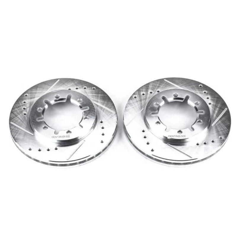 PowerStop Front Evolution Drilled & Slotted Rotors - Pair fits 1998-2004 Nissan Frontier - Main Product View
