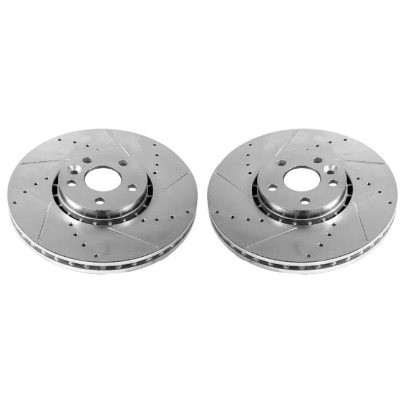 PowerStop Front Evolution Drilled & Slotted Rotors - Pair fits 2000 Volvo V70 / 2010-2015 Volvo XC60 - Main Product View