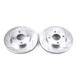 Load image into Gallery viewer, PowerStop Front Evolution Drilled &amp; Slotted Rotors - Pair fits 2000-2004 Ford Focus - Main Product View