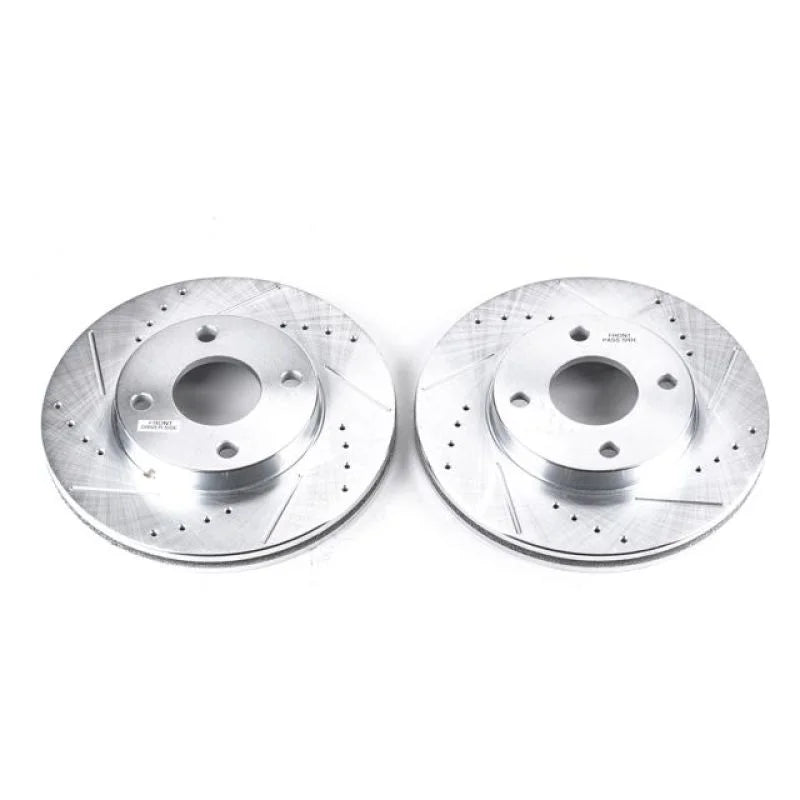 PowerStop Front Evolution Drilled & Slotted Rotors - Pair fits 2000-2004 Ford Focus - Main Product View