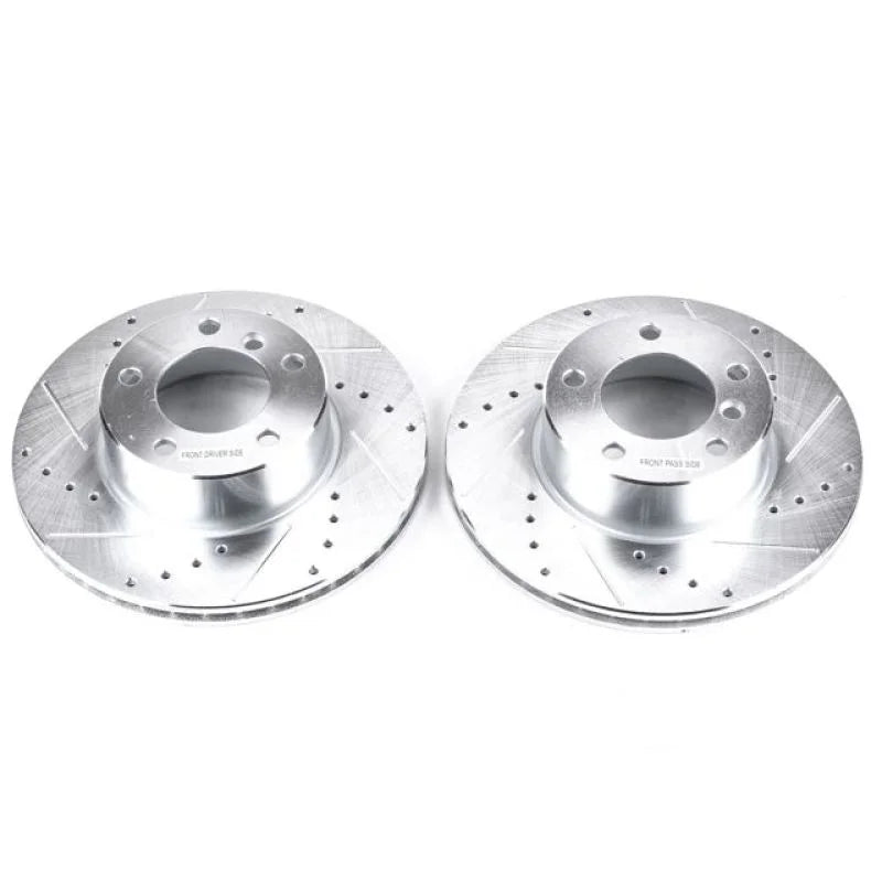 PowerStop Front Evolution Drilled & Slotted Rotors - Pair fits 2001-2003 BMW 525I / 1997-2000 BMW 528I - Main Product View