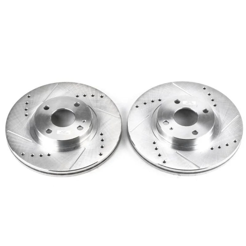 PowerStop Front Evolution Drilled & Slotted Rotors - Pair fits 2001-2005 Mazda Miata - Main Product View
