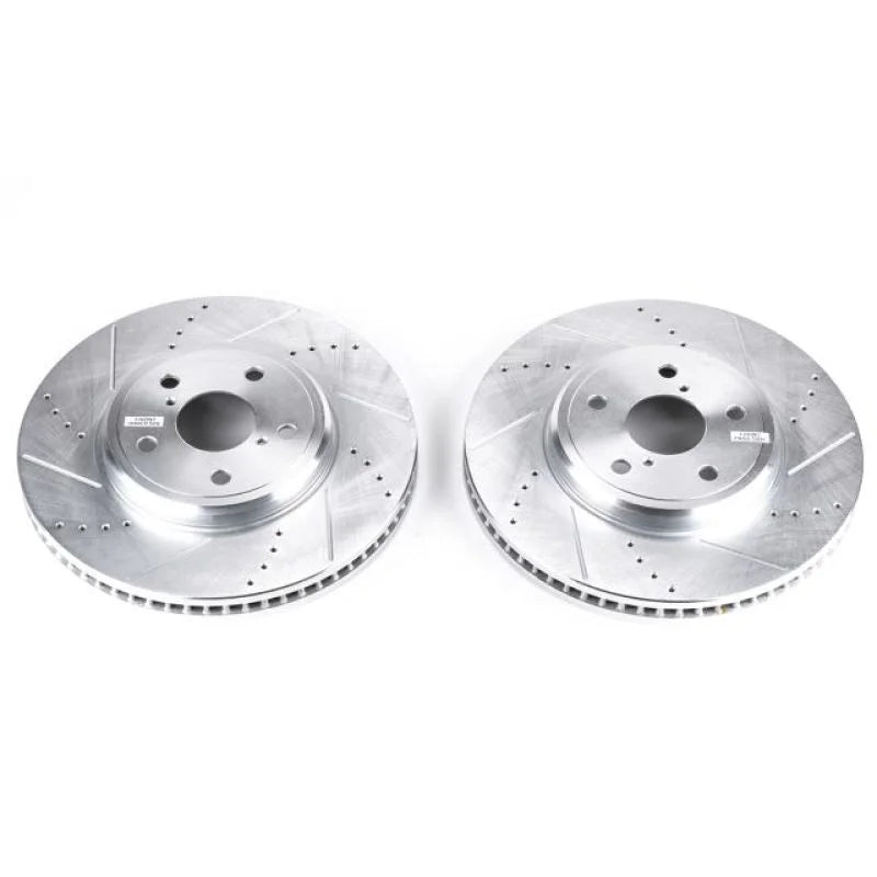 PowerStop Front Evolution Drilled & Slotted Rotors - Pair fits 2001-2006 Lexus LS430 - Main Product View