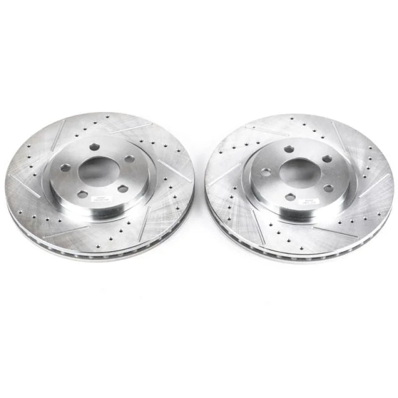 PowerStop Front Evolution Drilled & Slotted Rotors - Pair fits 2001-2010 Chrysler PT / PT Cruiser - Main Product View