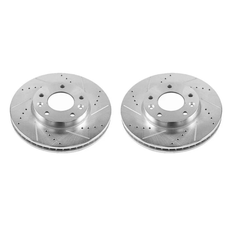 PowerStop Front Evolution Drilled & Slotted Rotors - Pair fits 2003-2005 Kia Sedona EX - Main Product View