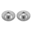Load image into Gallery viewer, PowerStop Front Evolution Drilled &amp; Slotted Rotors - Pair fits 2003-2005 Land Rover Range Rover Hse - Main Product View