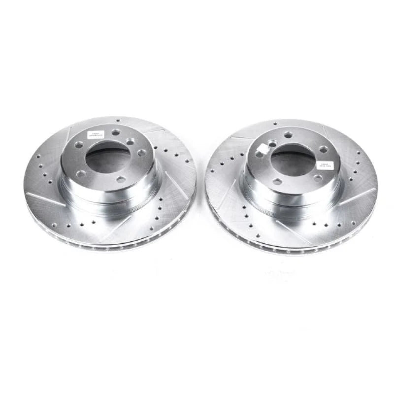 PowerStop Front Evolution Drilled & Slotted Rotors - Pair fits 2004-2007 BMW 525I - Main Product View