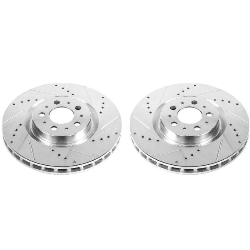 PowerStop Front Evolution Drilled & Slotted Rotors - Main Product View