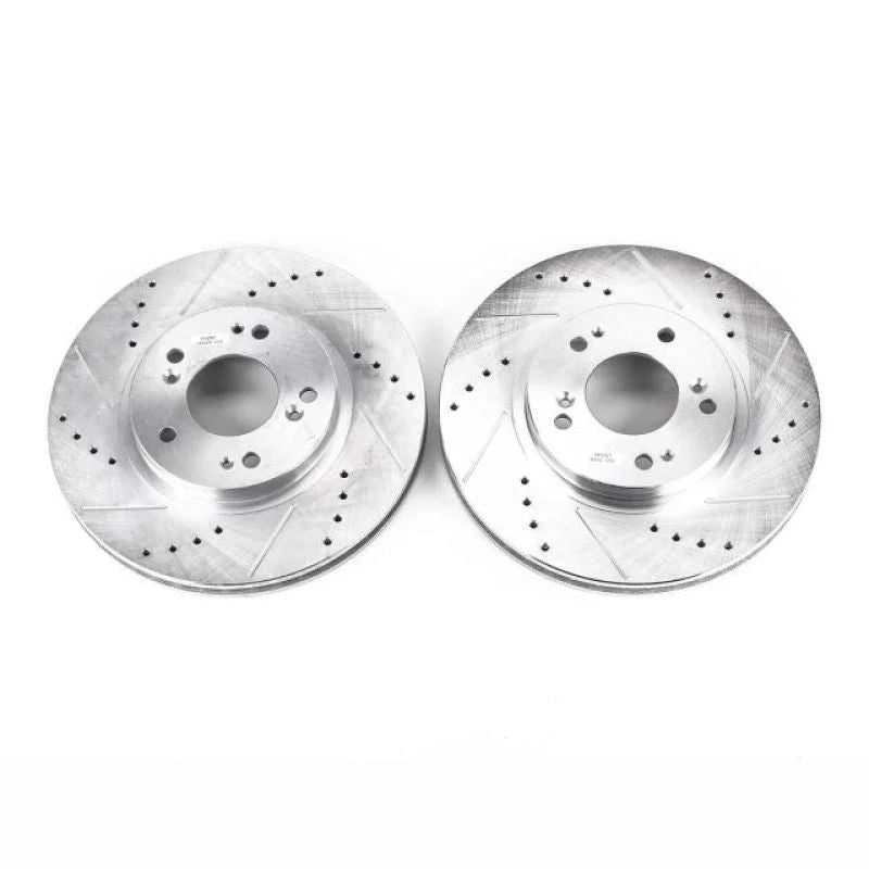 PowerStop Front Evolution Drilled & Slotted Rotors - Pair fits 2004-2008 / 2010-2011 Mitsubishi Endeavor - Main Product View