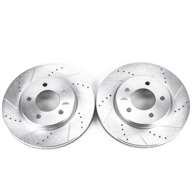 PowerStop Front Evolution Drilled & Slotted Rotors - Pair fits 2004-2008 Chrysler Pacifica - Main Product View