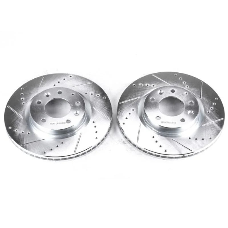 PowerStop Front Evolution Drilled & Slotted Rotors - Pair fits 2004-2008 Mazda Rx-8 - Main Product View