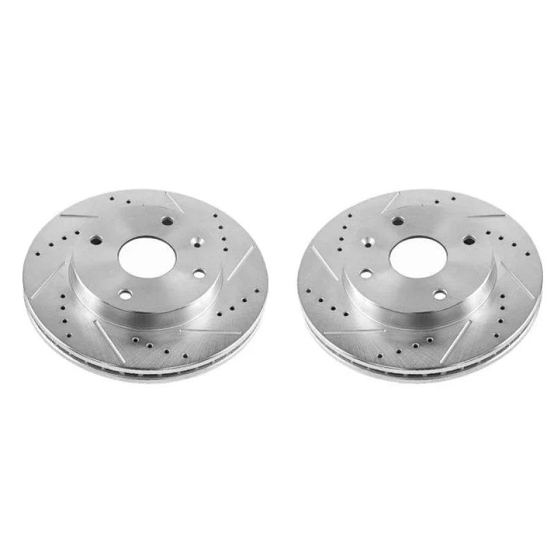 PowerStop Front Evolution Drilled & Slotted Rotors - Pair fits 2004-2008 Suzuki Forenza / Reno - Main Product View