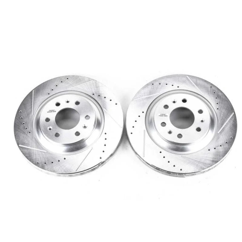 PowerStop Front Evolution Drilled & Slotted Rotors - Pair fits 2004-2009 Cadillac SRX - Main Product View