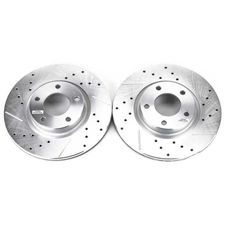 PowerStop Front Evolution Drilled & Slotted Rotors - Pair fits 2004-2015 Mazda 3 / 5 - Main Product View