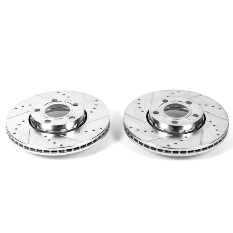 PowerStop Front Evolution Drilled & Slotted Rotors - Pair fits 2005 Audi A4 - Main Product View