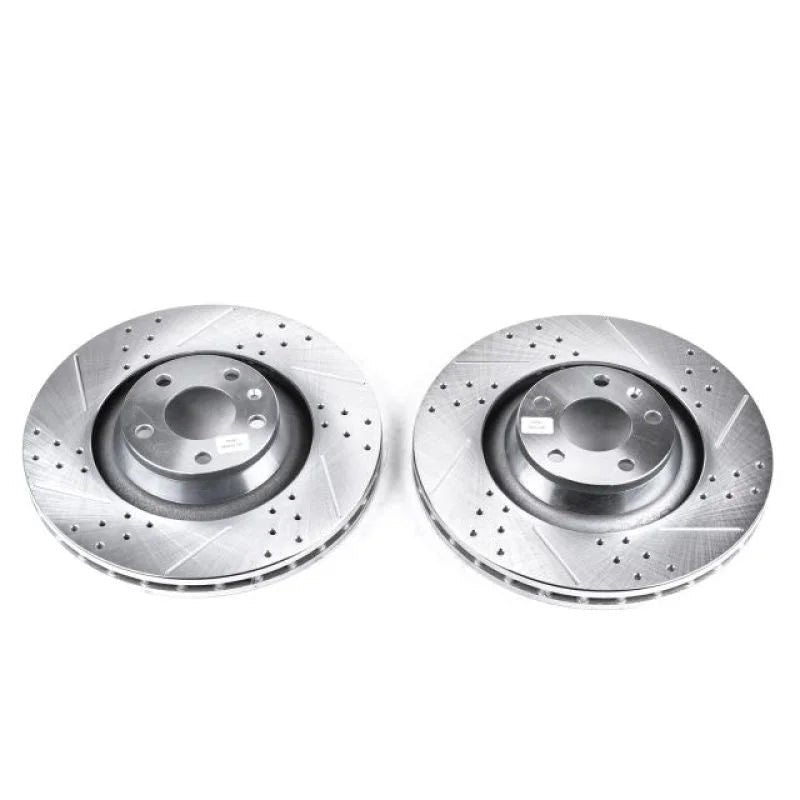 PowerStop Front Evolution Drilled & Slotted Rotors - Pair fits 2005-2011 Audi A6 / A6 Quattro - Main Product View