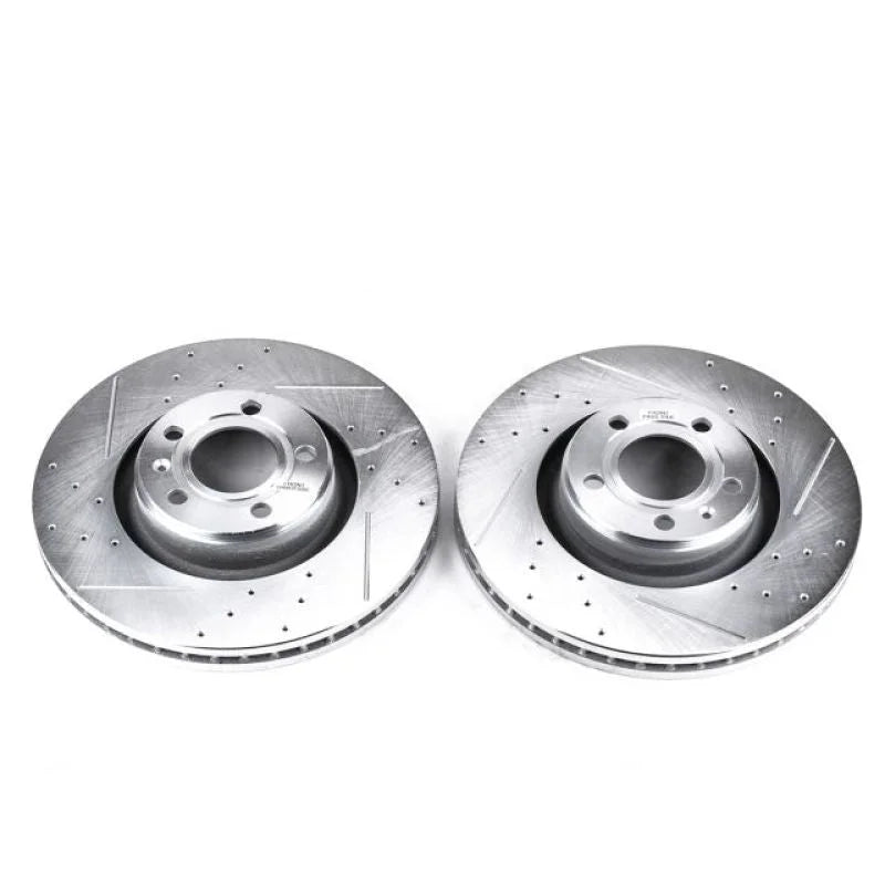 PowerStop Front Evolution Drilled & Slotted Rotors - Pair fits 2005-2011 Audi A6 / A6 Quattro - Main Product View