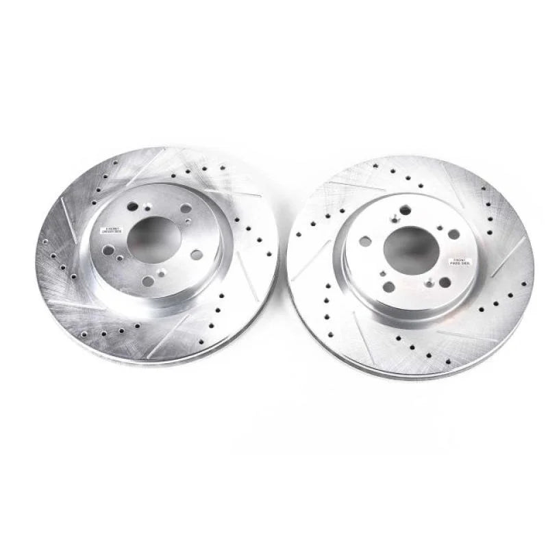 PowerStop Front Evolution Drilled & Slotted Rotors - Pair fits 2005-2012 Acura RL - Main Product View