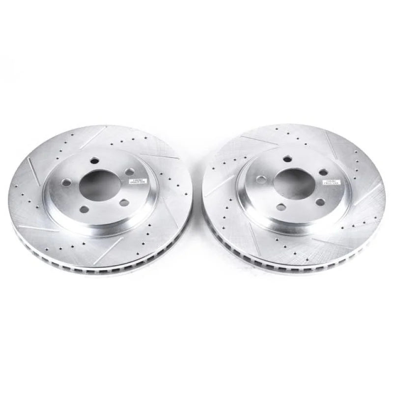 PowerStop Front Evolution Drilled & Slotted Rotors - Pair fits 2005-2014 Ford Mustang - Main Product View