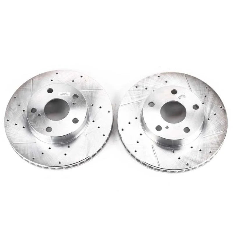 PowerStop Front Evolution Drilled & Slotted Rotors - Pair fits 2005-2015 Toyota Tacoma - Main Product View