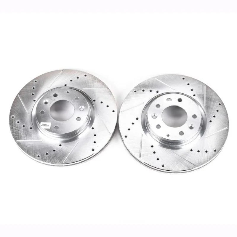 PowerStop Front Evolution Drilled & Slotted Rotors - Pair fits 2006-2007 Mazda 6 Mazdaspeed - Main Product View